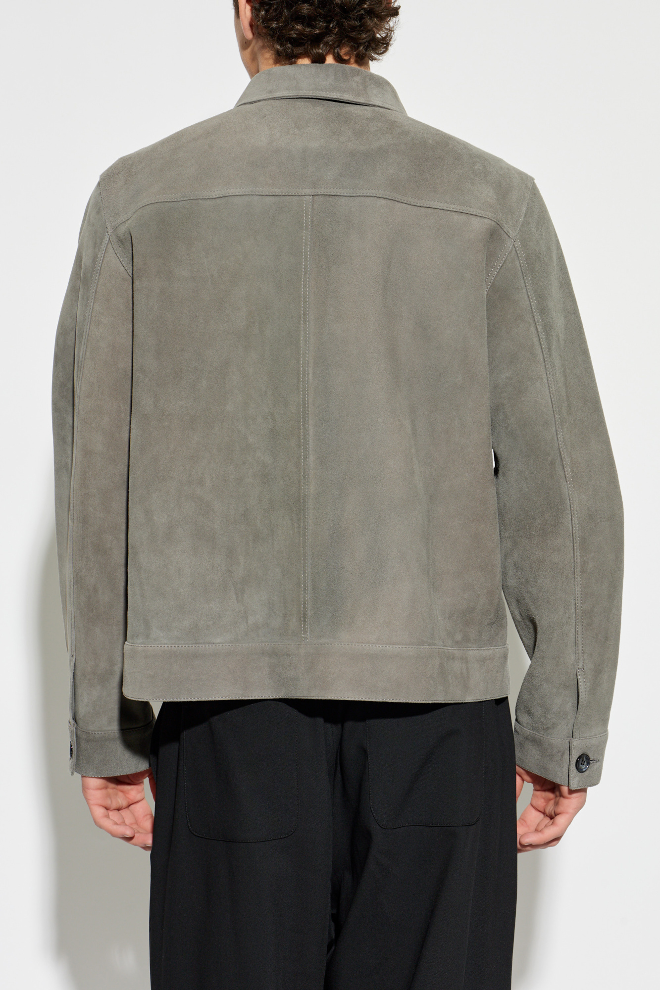 Ami Alexandre Mattiussi Suede jacket with embossed logo | Men's